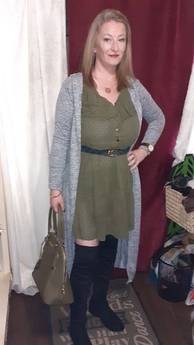 Customer photo review of Ellen Black Over The Knee Boots