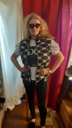 Customer photo review of Andria Black Monochrome Puffer Gilet