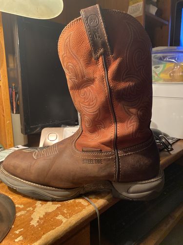 Customer photo review of Tony Lama Men's Waterproof Steel Toe Work boot RR3352