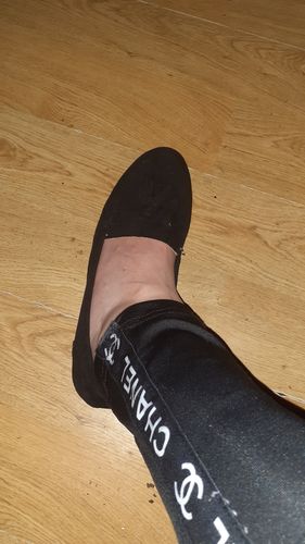 Customer photo review of Aine Black Suedette Loafers