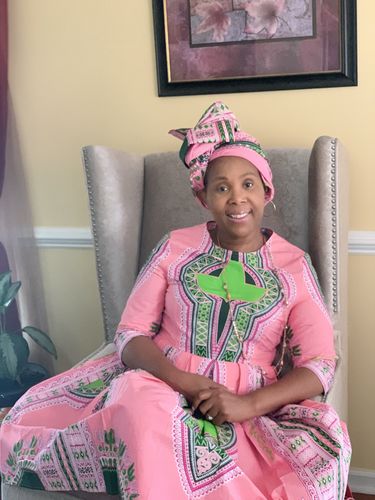 Customer photo review of AKA A line Dashiki Dress