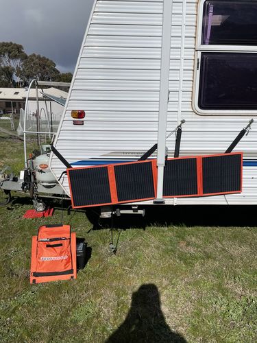 Customer photo review of 100W Solar Blanket Kit Solar panel for Caravan, Camping, Boats, 4WD, Motorhome