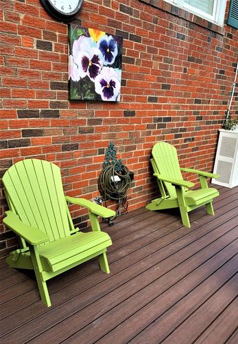 Customer photo review of DuraWeather Poly® King Size Folding Adirondack Chair (Kiwi Green)