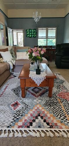 Customer photo review of Boho Moroccan Marrakesh White Rug