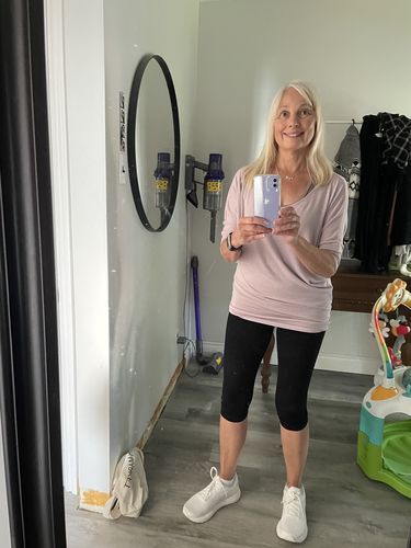 Customer photo review of Natural Vibe Knit V Top (Lilac)
