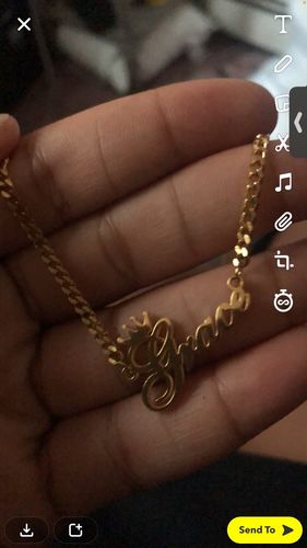 Customer photo review of Classic Cuban Link Name Necklace