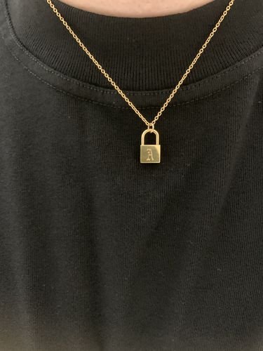 Customer photo review of Solvani™ Initial Lock Necklace