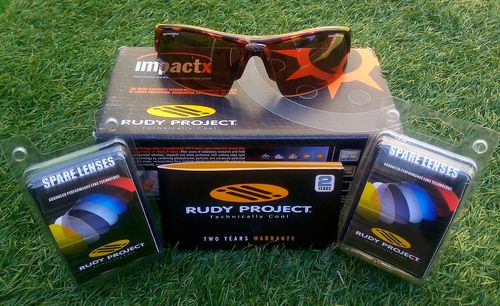 Customer photo review of Rudy Project Exowind Turtle Polarized Photochromic Brown Lens + Yellow & Clear Lenses