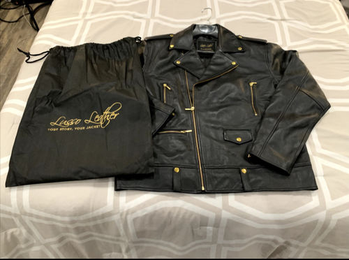 Customer photo review of Classic biker style jacket with epauletts