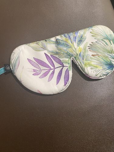 Customer photo review of Iridescent Garden Silk Eye Mask