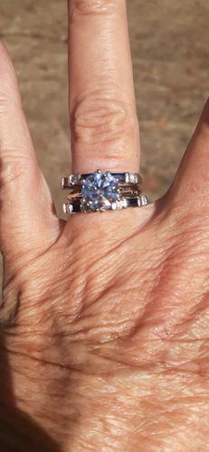 Customer photo review of Classic Solitaire Moissanite Six-Prong Sterling Silver Ring