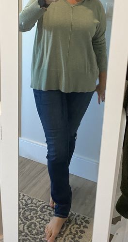 Customer photo review of M Rena Pull On Jeans (Midwash Blue)