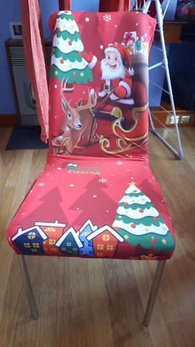 Customer photo review of Cabrexa Christmas Chair Covers