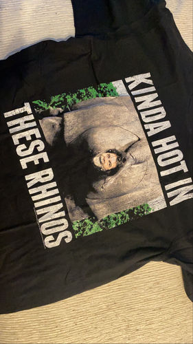 Customer photo review of Ace Ventura-These rhinos-Black Adult S/S Tshirt