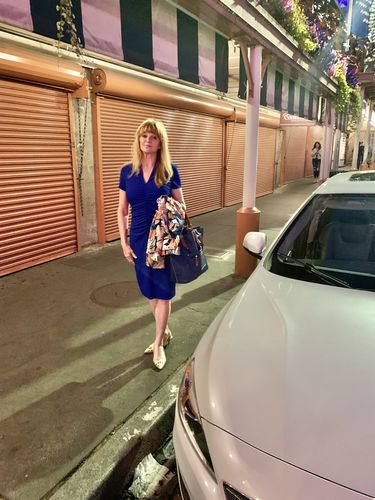 Customer photo review of Joseph Ribkoff V-Neck Ruched Sheath Dress 201014 NEW