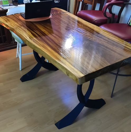 Customer photo review of Metal Table Legs, Dining Table Legs, Furniture Legs, Set of 2 pcs, Flowyline Metal Design | 418 Curva