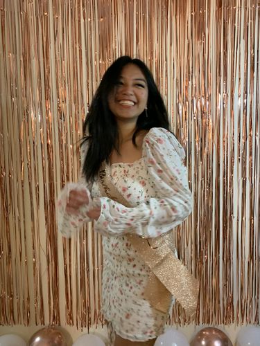 Customer photo review of Skye Floral Mini Dress - White