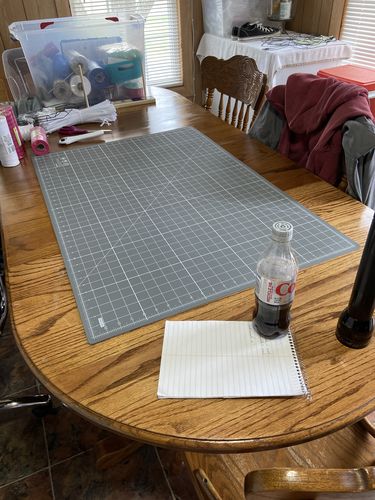 Customer photo review of 37"Lx25"W Extra Soft Rotary Cutting Mat Grn/Ylw, Grey/Wht MD0517