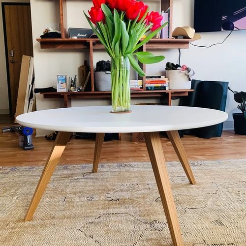 Customer photo review of Mesa De Centro Rundda Estilo Escandinavo Minimalista Blanco