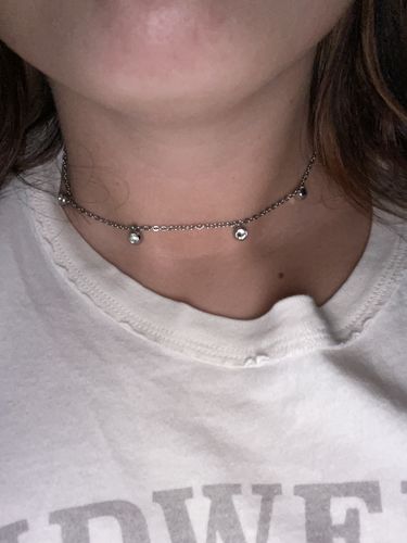 Customer photo review of Dangling Stone Necklace