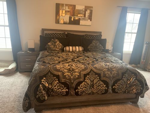 Customer photo review of Savoy Pewter 4-Piece Comforter Set By J Queen