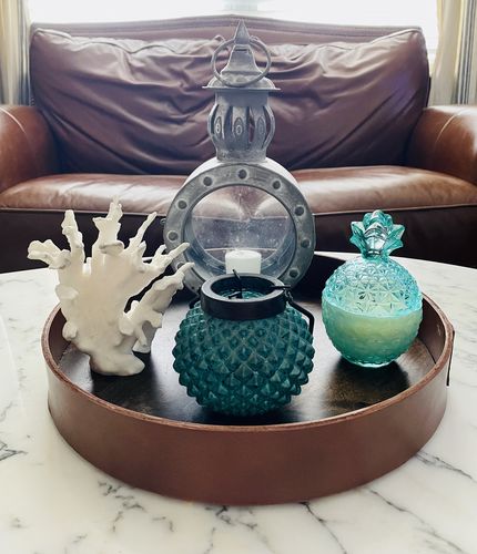 Customer photo review of LOST IN TROPICS SHARK TOOTH CANDLE - AQUA