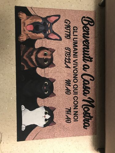 Customer photo review of Tappeto personalizzato con Cani & Gatti