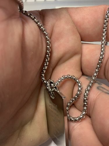 Customer photo review of Engravable Detailed Dog Tag