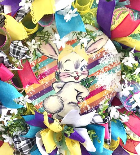 Customer photo review of Wreath Sign, Easter Sign, Grunge Sign, 10" Round Metal Sign DECOE-405, Sign For Wreath, DecoExchange