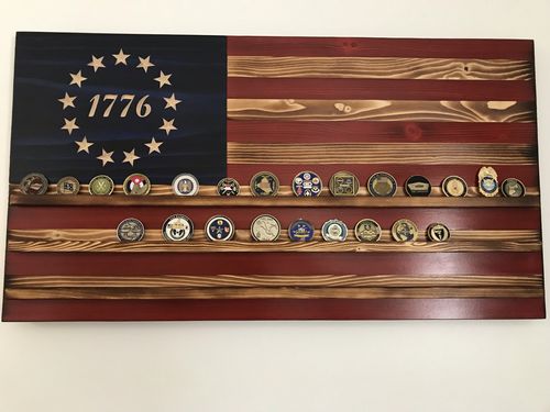 Customer photo review of Betsy Ross 1776 Rustic Wood Flag