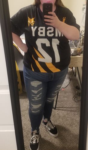 Customer photo review of Personalized MSBY Black Jackals Unisex T-Shirt