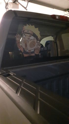 Customer photo review of Naruto Car Accessories Anime Car Sticker Naruto Funny Hitting Glass