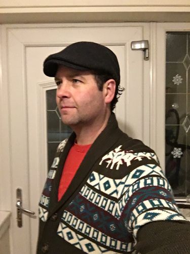 Customer photo review of Adult Melton Wool Ivy Flat Cap - Charcoal