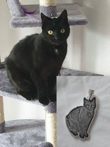 Customer photo review of LOANYA Personalised Pet Necklace or Pendant