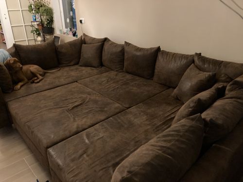 Customer photo review of Colțar modular cu taburet inclus Justin Brown 300x200 cm