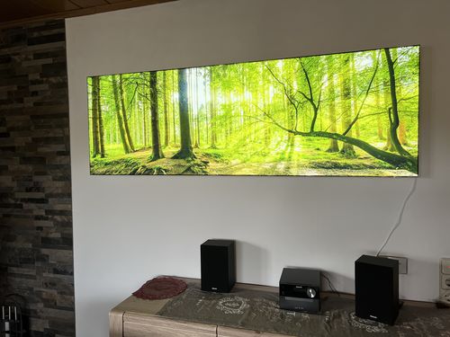 Customer photo review of Leuchtbild | Wald mit Sonnenstrahlen | Panorama