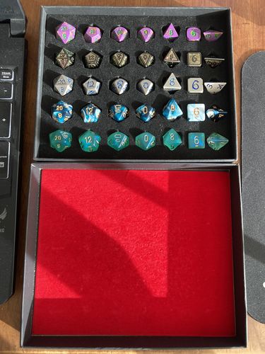 Customer photo review of Holiday Mystery 5 Pack Dice + Free Dice Box