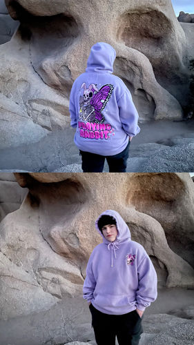 Customer photo review of Praying Butterfly Hoodie (LAVENDER SATIN LINED HOOD)