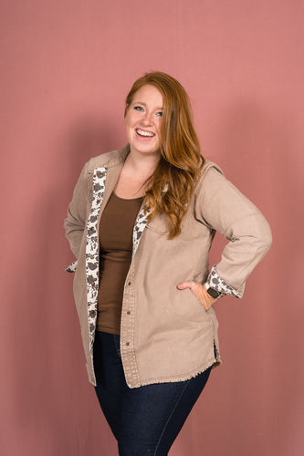 Customer photo review of The Rural Dreamer's Shacket in Mocha