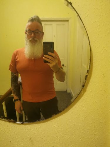 Customer photo review of Vintage Short Sleeve Henley T-Shirt - White