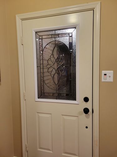 Customer photo review of Saxon Glass and Frame Kit (Half Lite 22" x 36" Glass Size)