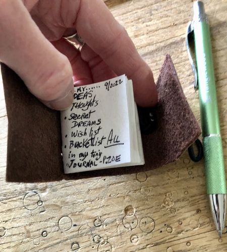 Customer photo review of Mini Leather Journal