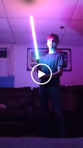 Customer video review of Cloned Apprentice V1 hero saber w/ crystal chamber