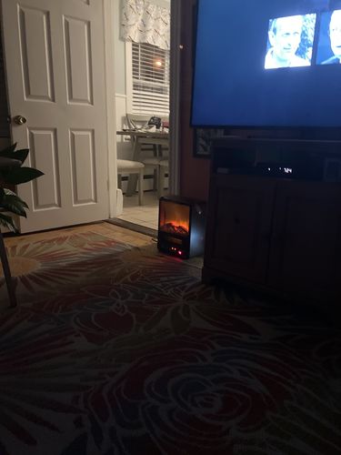 Customer photo review of Electric Portable 3D Flame Indoor Battery Operated Space Heater 1500W