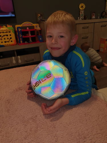 Customer photo review of The BRIGHT™ Soccer ball