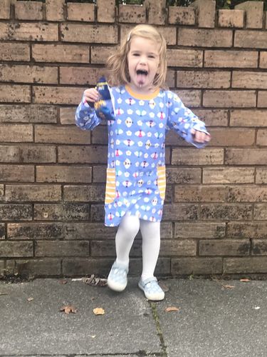 Customer photo review of Girl's Colourful Bees Dress - Age 6mths to 6yrs