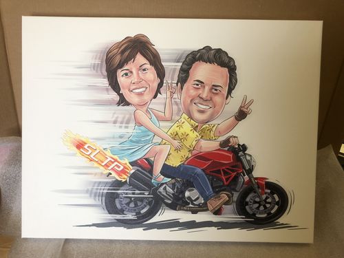 Customer photo review of Caricature dessinée à la main: portrait personnalisé