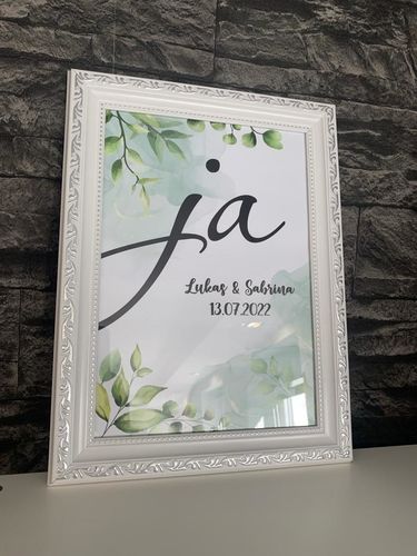 Customer photo review of Personalisiertes Poster - Hochzeit ja No. 1