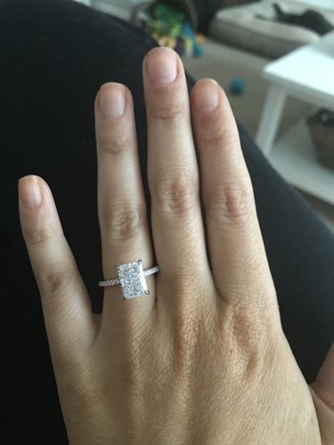 Customer photo review of 3.5Ct Elegant Radiant Cut Engagement Ring For Women In Sterling Silver