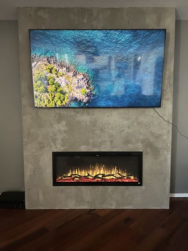 Customer photo review of Touchstone Sideline Elite 50" Smart Wall-Mount / Recessed Linear Electric Fireplace
